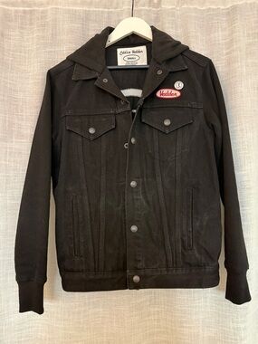 Black Hooded Trucker Jacket